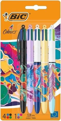 ⁨Długopis 4-kolorowy Message Botanical 5szt BIC⁩ w sklepie Wasserman.eu