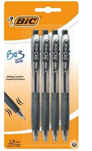 ⁨Długopis Bu3 grip 1,0mm czarny 4szt BIC⁩ w sklepie Wasserman.eu