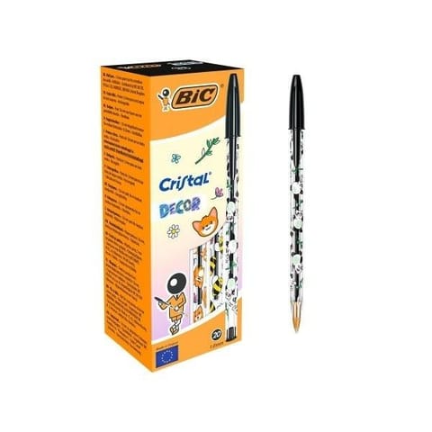 ⁨Długopis Cristal Kawaii 1mm czarny (20szt) BIC⁩ w sklepie Wasserman.eu
