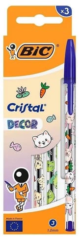 ⁨Długopis Cristal Kawaii 1mm niebieski 3szt BIC⁩ w sklepie Wasserman.eu