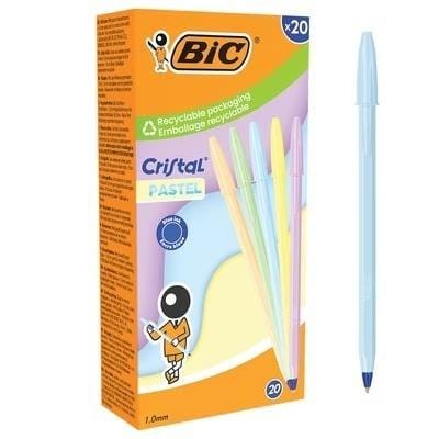 ⁨Długopis Cristal Pastel 1mm niebieski (20szt) BIC⁩ w sklepie Wasserman.eu