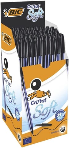 ⁨Długopis Cristal Soft czarny (50szt) BIC⁩ w sklepie Wasserman.eu
