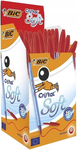 ⁨Długopis Cristal Soft czerwony (50szt)⁩ w sklepie Wasserman.eu