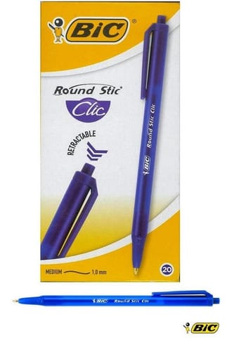 ⁨Długopis Round Stic Clic niebieski (20szt) BIC⁩ w sklepie Wasserman.eu