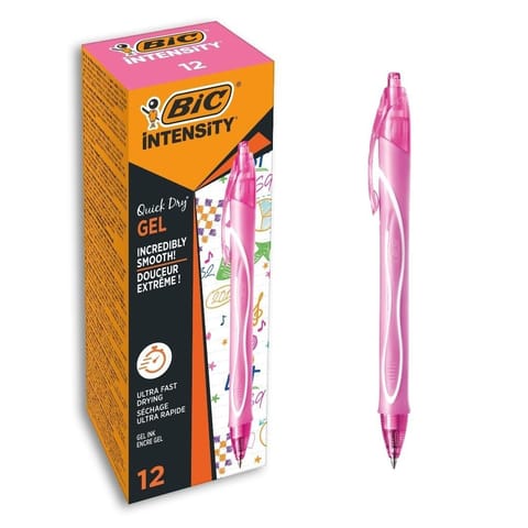 ⁨Długopis żelowy Quick Dry 0,7mm róż (12szt) BIC⁩ w sklepie Wasserman.eu