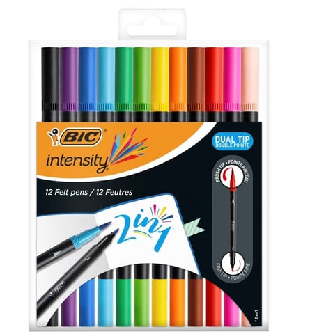⁨Flamastry Intensity Dual Tip dwustronne 12 kol BIC⁩ w sklepie Wasserman.eu