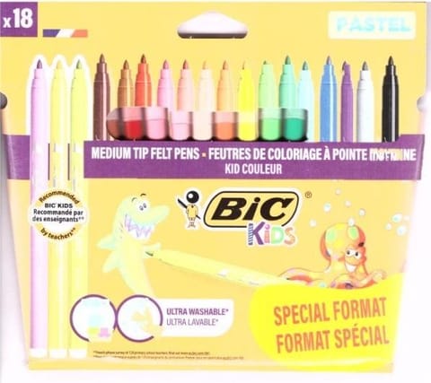 ⁨Flamastry Kids Couleur pastel 18 kolorów BIC⁩ w sklepie Wasserman.eu