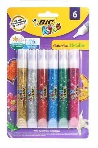 ⁨Klej brokatowy Glitter mix kolorów 6 kolorów BIC⁩ w sklepie Wasserman.eu