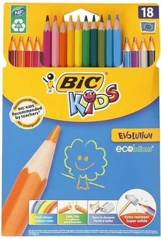 ⁨Kredki ołówkowe Kids Evolution 18 kolorów BIC⁩ w sklepie Wasserman.eu