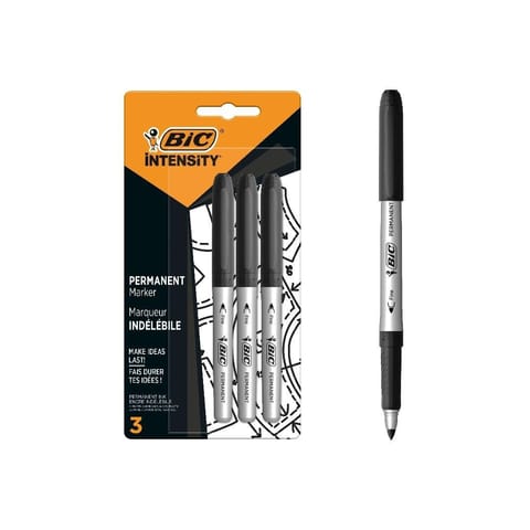 ⁨Marker czarny pernamentny 1,8mm 3szt BIC⁩ w sklepie Wasserman.eu