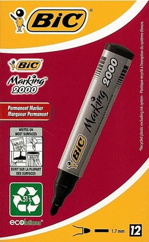 ⁨Marker Marking 2000 okrągły czarny (12szt) BIC⁩ w sklepie Wasserman.eu