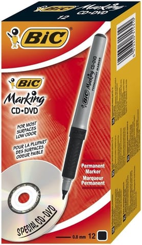 ⁨Marker Marking CD/DVD czarny (12szt) BIC⁩ w sklepie Wasserman.eu