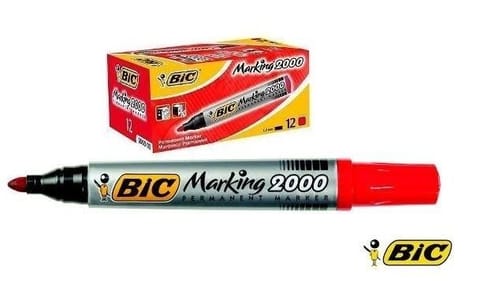 ⁨Marker Permanentny Eco 2000 czerwony (12szt) BIC⁩ w sklepie Wasserman.eu