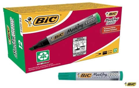 ⁨Marker Permanentny Eco 2000 zielony (12szt) BIC⁩ w sklepie Wasserman.eu