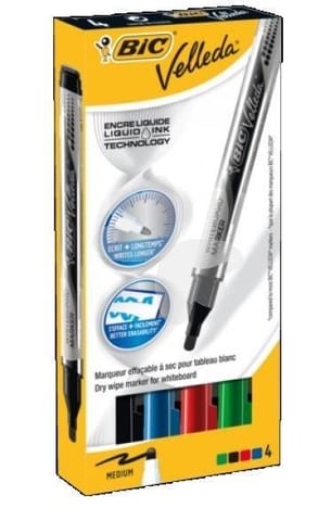⁨Marker Velleda Liquid Mix 4 kolory BIC⁩ w sklepie Wasserman.eu