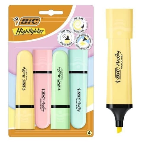 ⁨Zakreślacz Flat Pastel Highlighter mix 4szt BIC⁩ w sklepie Wasserman.eu