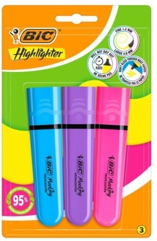 ⁨Zakreślacz Flat Neon mix 3szt BIC⁩ w sklepie Wasserman.eu