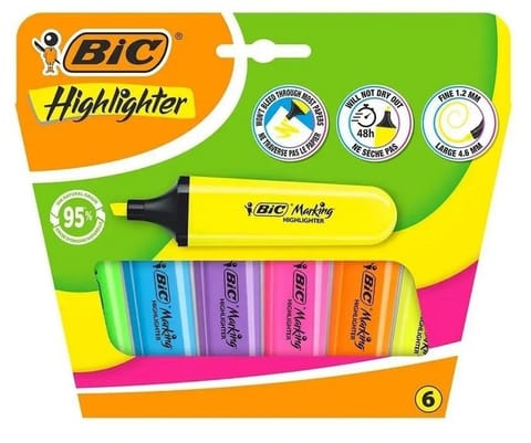 ⁨Zakreślacz Flat Neon mix 6szt BIC⁩ w sklepie Wasserman.eu