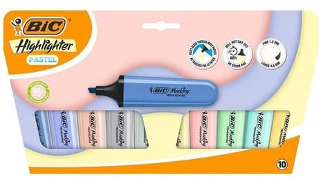 ⁨Zakreślacz Flat Pastel mix 10szt BIC⁩ w sklepie Wasserman.eu