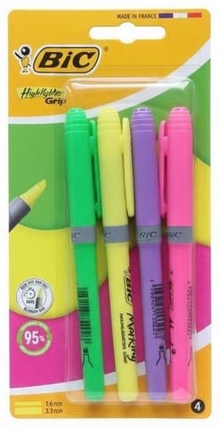 ⁨Zakreślacz Grip mix 4szt BIC⁩ w sklepie Wasserman.eu