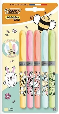 ⁨Zakreślacz Grip Pastel Kawaii mix 5szt BIC⁩ w sklepie Wasserman.eu