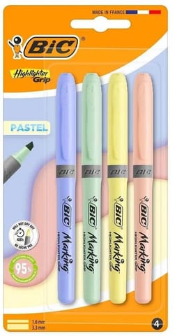 ⁨Zakreślacz Grip Pastel mix 4szt BIC⁩ w sklepie Wasserman.eu
