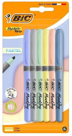 ⁨Zakreślacz Grip Pastel mix 6szt BIC⁩ w sklepie Wasserman.eu