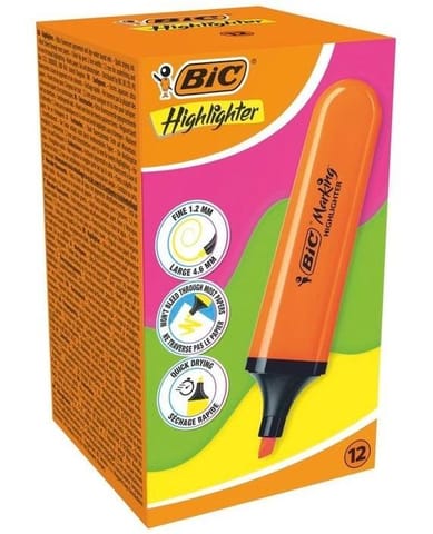 ⁨Zakreślacz Highlighter pomarańcz neon (12szt) BIC⁩ w sklepie Wasserman.eu