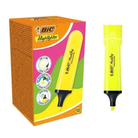 ⁨Zakreślacz Highlighter żółty neon (12szt) BIC⁩ w sklepie Wasserman.eu