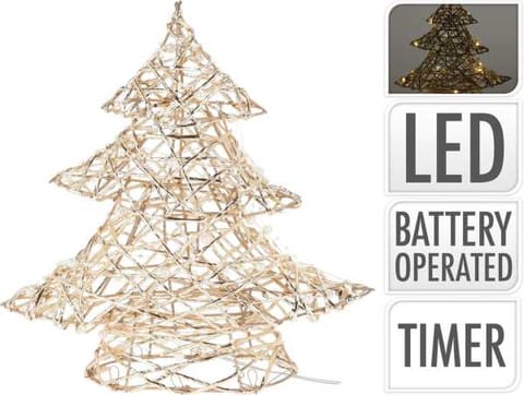 ⁨Christmas tree made of metal 20 LED 30cm gold timer⁩ at Wasserman.eu