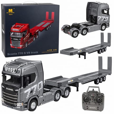 ⁨Ciężarówka Scania 770S Z Naczepą Zdalnie Sterowana RC Huina Srebrna 1:18⁩ w sklepie Wasserman.eu