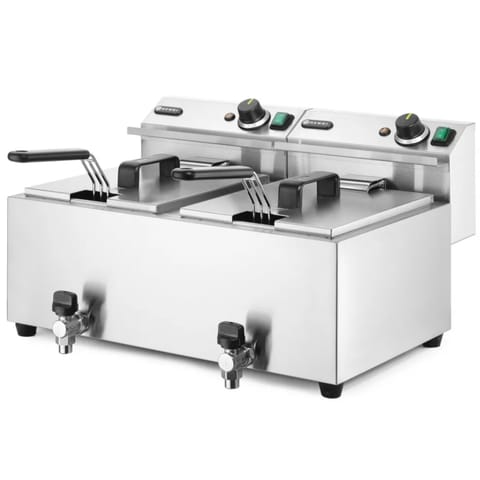 ⁨Frytownica z kranem Profi Line 230V 7kW 2 x 8L - Hendi 209301⁩ w sklepie Wasserman.eu