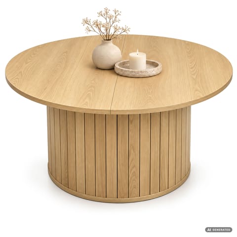 ⁨Stolik kawowy okrągły NUBO 80 cm Naturalne Drewno⁩ w sklepie Wasserman.eu