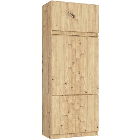 ⁨Szafa z nadstawką S 90 cm 6 drzwi 6 półek - dąb artisan⁩ w sklepie Wasserman.eu