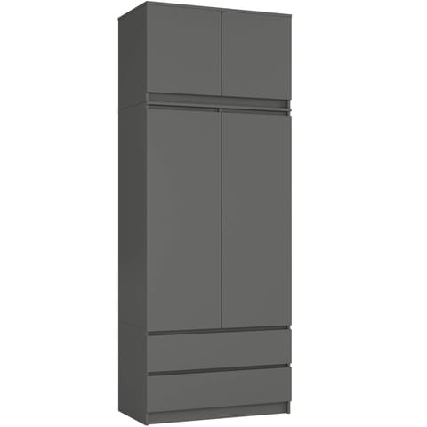 ⁨SZAFA Z NADSTAWKĄ S90 2D 2SZ CLP PK GRAFIT SZARY⁩ w sklepie Wasserman.eu