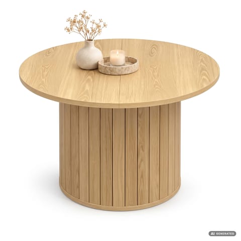 ⁨Stolik kawowy okrągły NUBO 60 cm Naturalne Drewno⁩ w sklepie Wasserman.eu