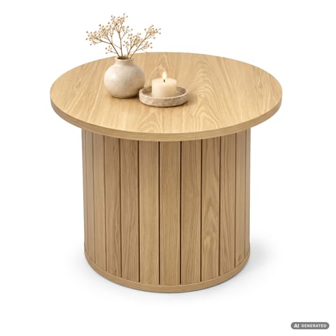 ⁨Stolik kawowy okrągły NUBO 48 cm Naturalne Drewno⁩ w sklepie Wasserman.eu