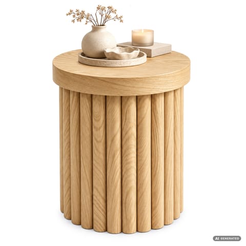 ⁨Stolik kawowy okrągły TINO 40 cm Naturalne Drewno⁩ w sklepie Wasserman.eu