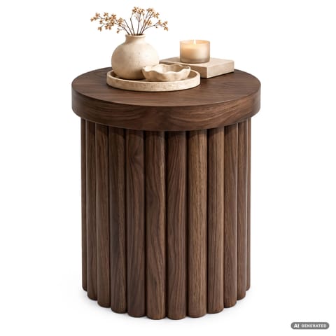 ⁨Stolik kawowy okrągły TINO 40 cm Orzech⁩ w sklepie Wasserman.eu