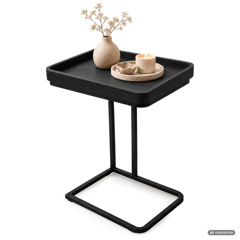 ⁨Stolik kawowy loftowy HYGGO 40 cm kwadratowy Czarny czarne nogi⁩ w sklepie Wasserman.eu