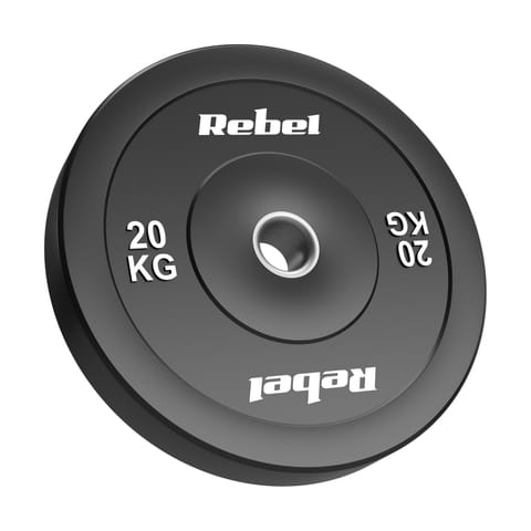 ⁨Obciążenie olimpijskie gumowane BUMPER 20kg, otwór 51 mm, REBEL ACTIVE⁩ w sklepie Wasserman.eu