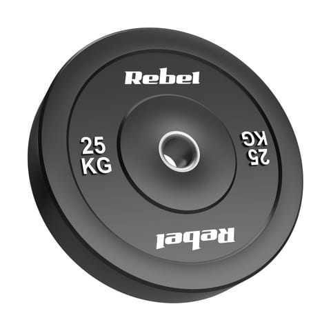 ⁨Obciążenie olimpijskie gumowane BUMPER 25kg, otwór 51 mm, REBEL ACTIVE⁩ w sklepie Wasserman.eu