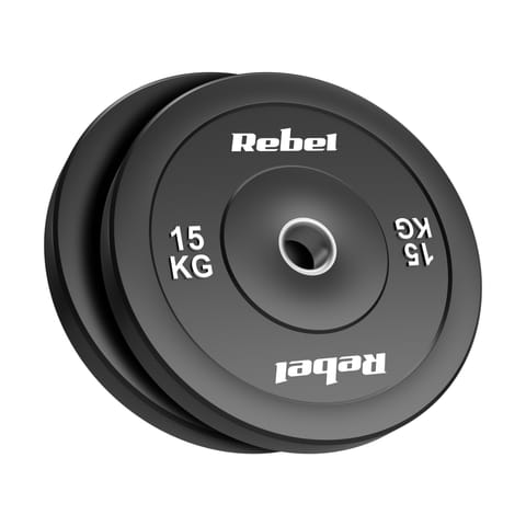 ⁨Obciążenie olimpijskie gumowane BUMPER zestaw 2x15kg, otwór 51 mm, REBEL ACTIVE⁩ w sklepie Wasserman.eu