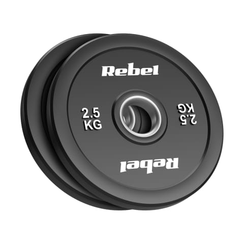 ⁨Obciążenie olimpijskie gumowane BUMPER zestaw 2x2.5kg, otwór 51 mm, REBEL ACTIVE⁩ w sklepie Wasserman.eu