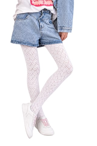⁨Rajstopy Knittex Elora (kolor bianco, rozmiar 122-128)⁩ w sklepie Wasserman.eu