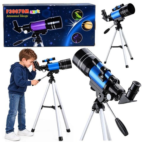 ⁨Teleskop Astronomiczny Dla Dzieci Statyw Niebieski Powiększenie 150x⁩ w sklepie Wasserman.eu