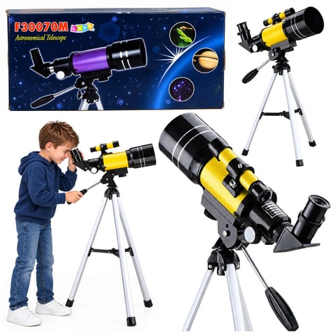 ⁨Teleskop Astronomiczny Dla Dzieci Statyw Żółty Powiększenie 150x⁩ w sklepie Wasserman.eu