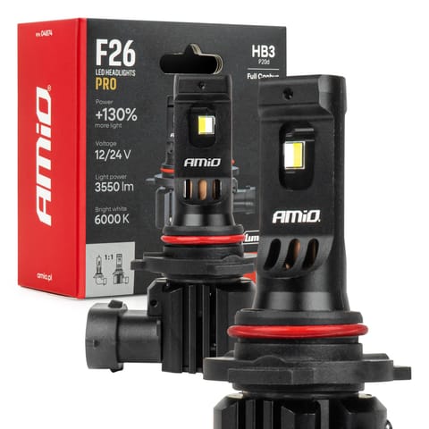 ⁨Żarówki samochodowe led f26 pro lumitec limited +130% duo full canbus hb3 12v 24v amio-04874⁩ w sklepie Wasserman.eu