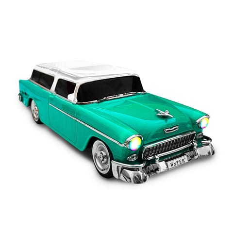 ⁨Głośnik bluetooth retro ws-1955 ,10w,radio fm,usb, tf,wyświetlacz led,akumulator 1500mah,turkusowy⁩ w sklepie Wasserman.eu