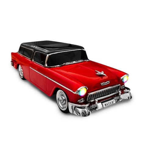 ⁨Głośnik bluetooth retro ws-1955 ,10w,radio fm,usb, tf,wyświetlacz led,akumulator 1500mah,czerwony⁩ w sklepie Wasserman.eu